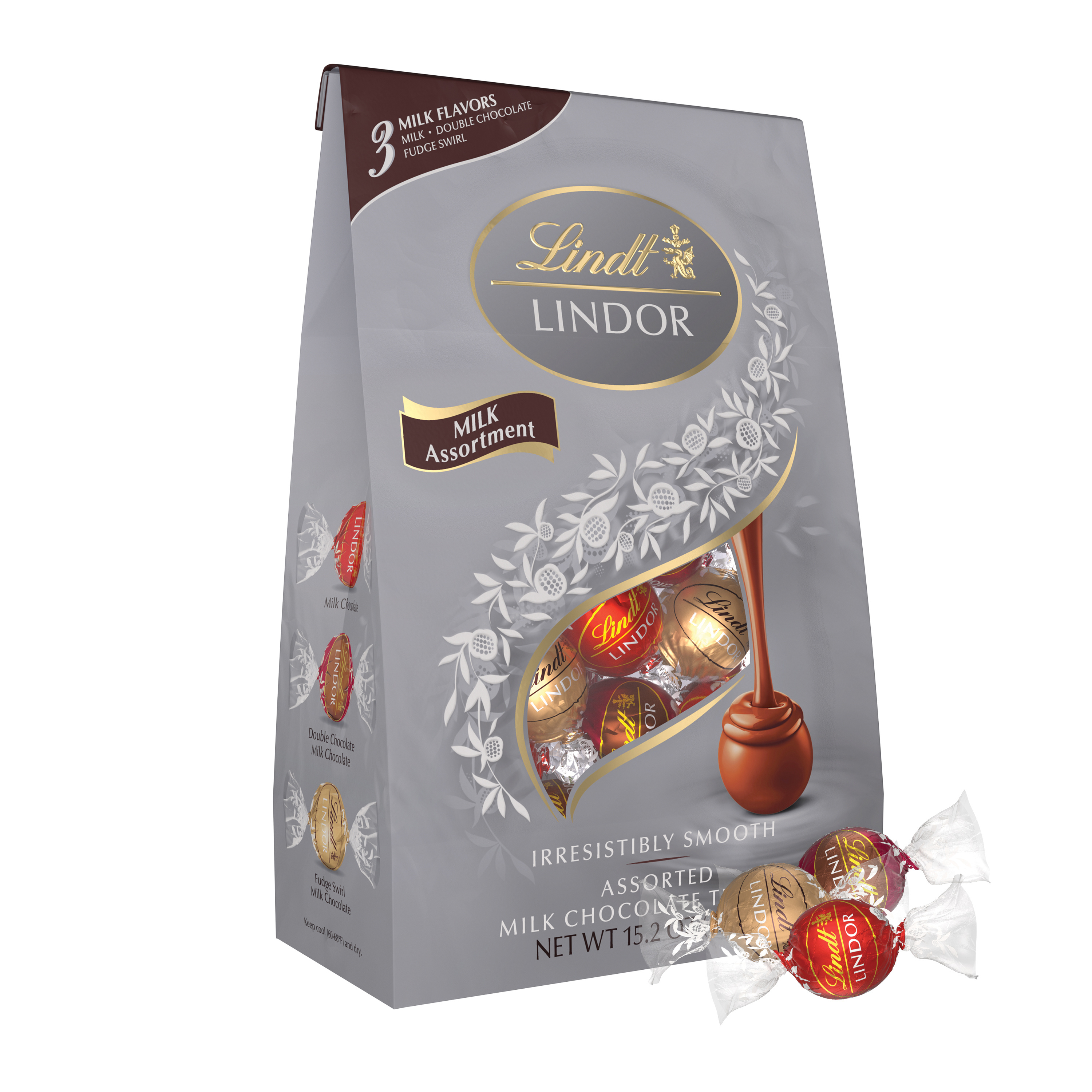 Lindt LINDOR Milk Assorted Chocolate Candy Truffles, Chocolates