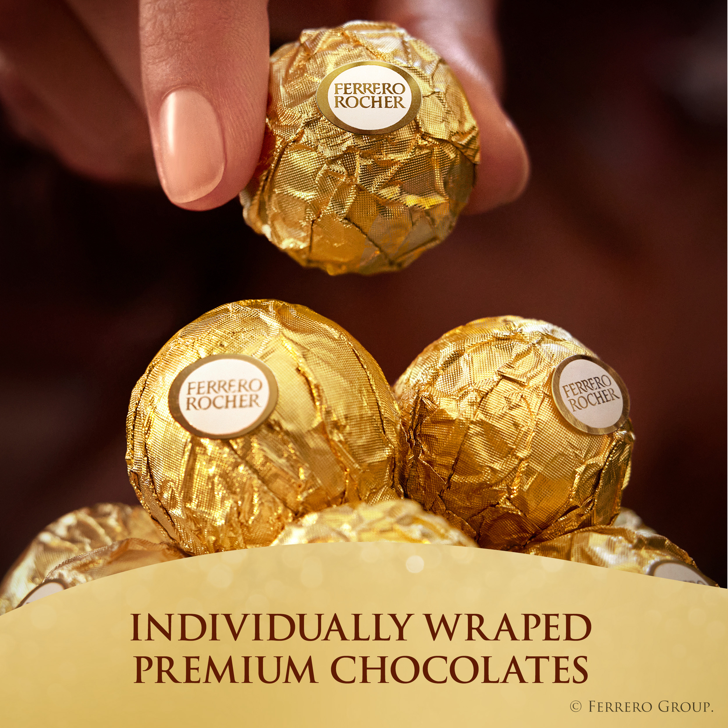 Ferrero Rocher Gourmet Hazelnut Milk Chocolate Gift Box, 12