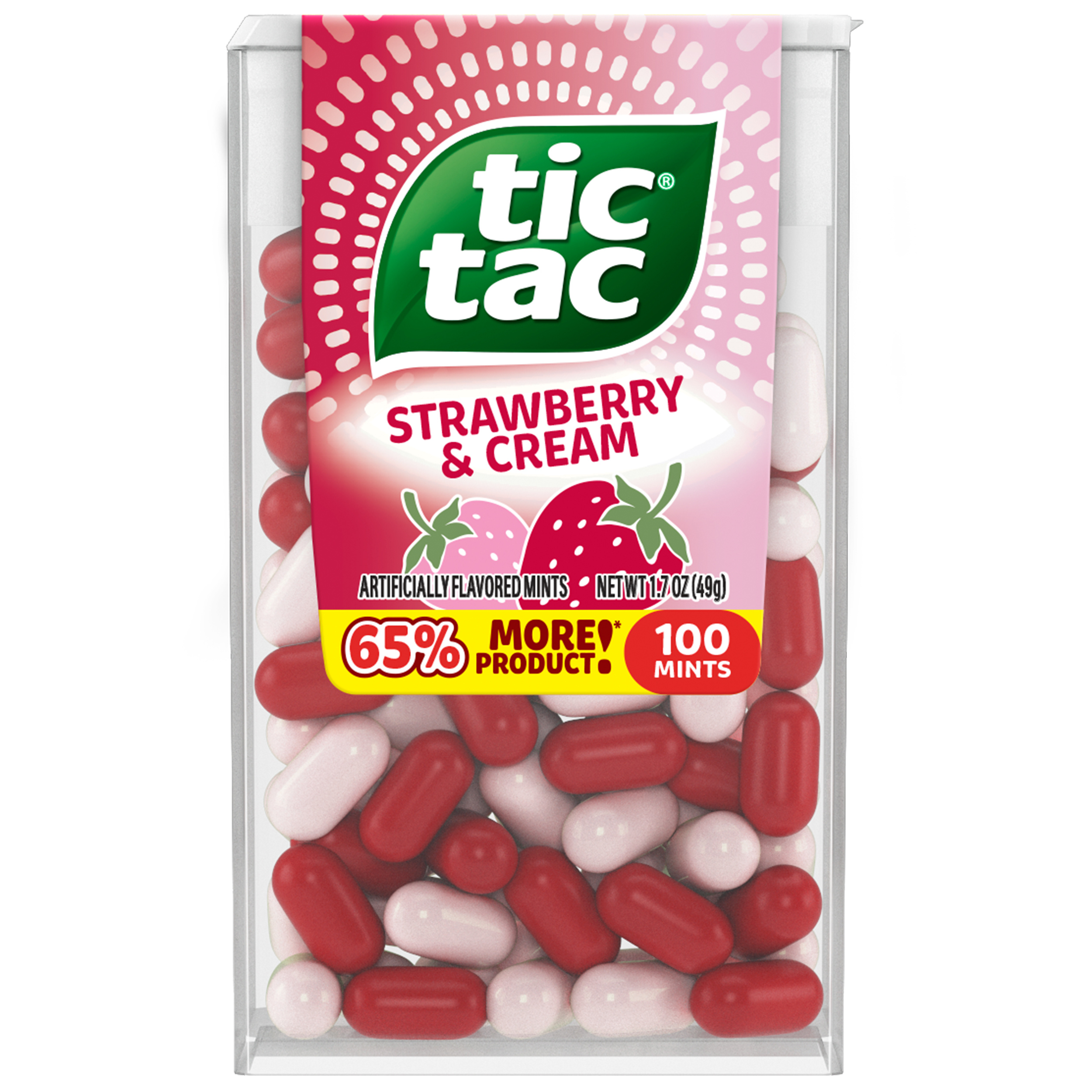 Tic Tac® Strawberry & Cream Mints, On-The-Go Refreshment, 1.7oz