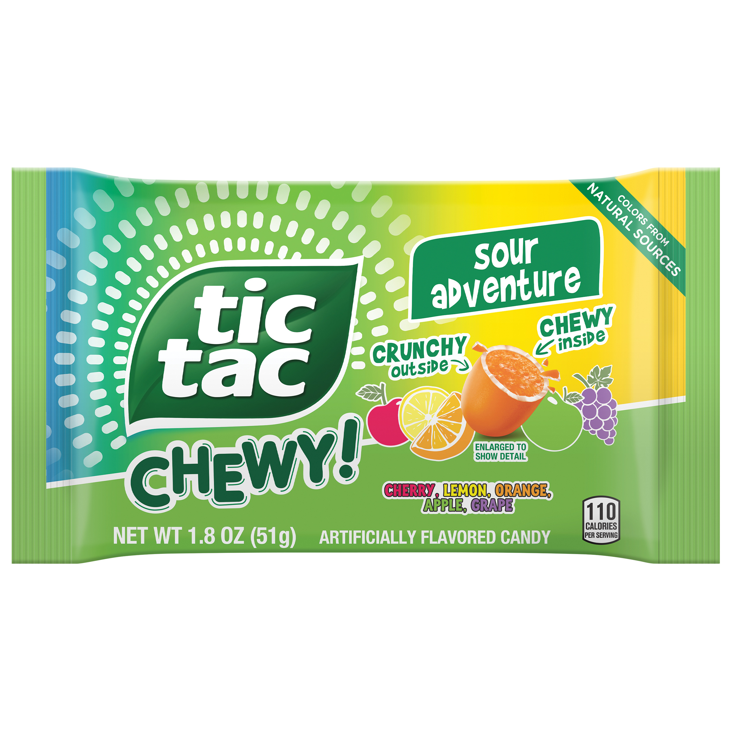 TIC TAC CHEWY! Sour Adventure Candy, Sour Candy, 1.8 oz (Packaging