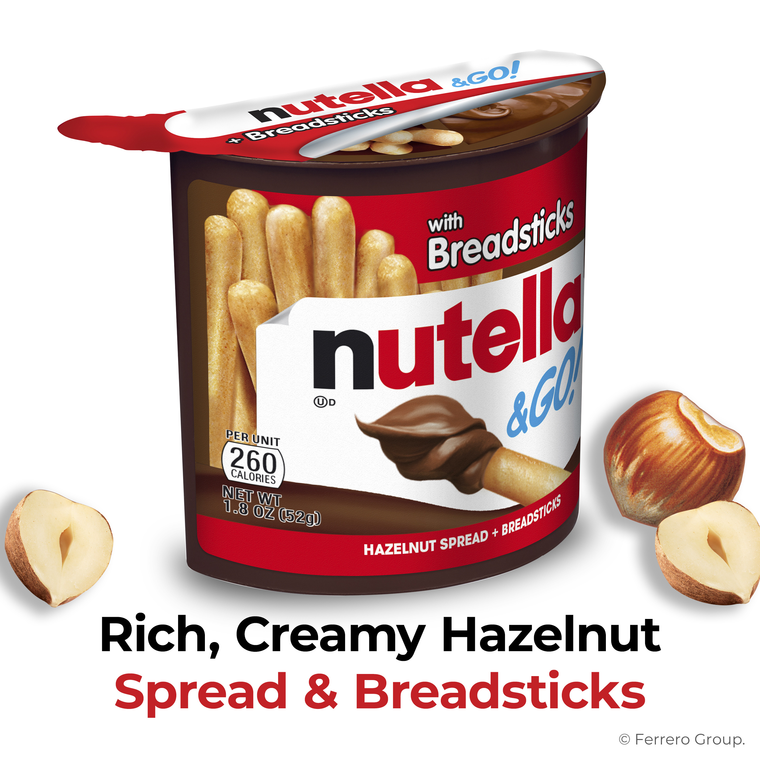 Nutella & GO! 10 Pack, Hazelnut and Cocoa Spread with Breadsticks