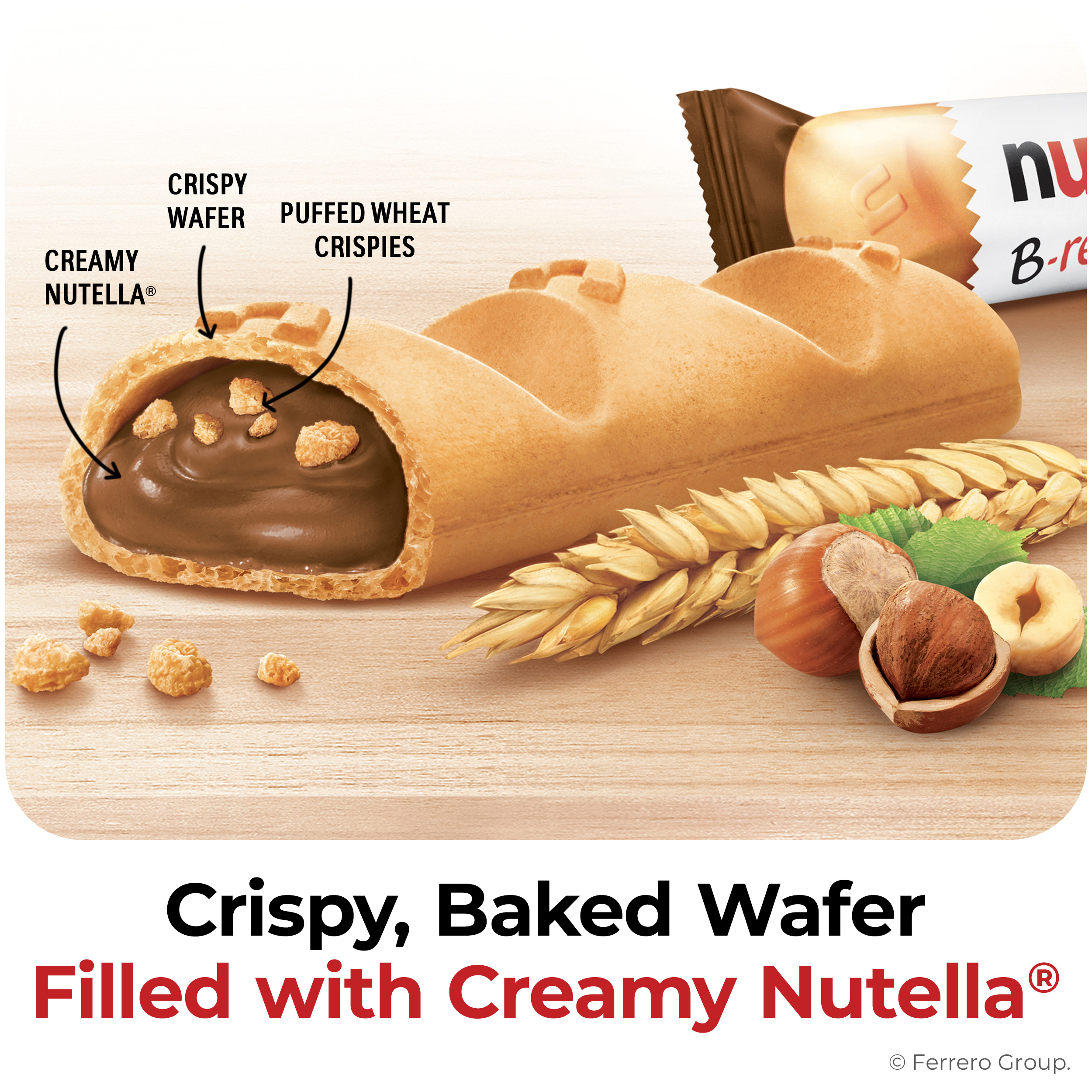 Nutella B-ready Wafer Bars, Hazelnut Spread with Cocoa Snack Bar