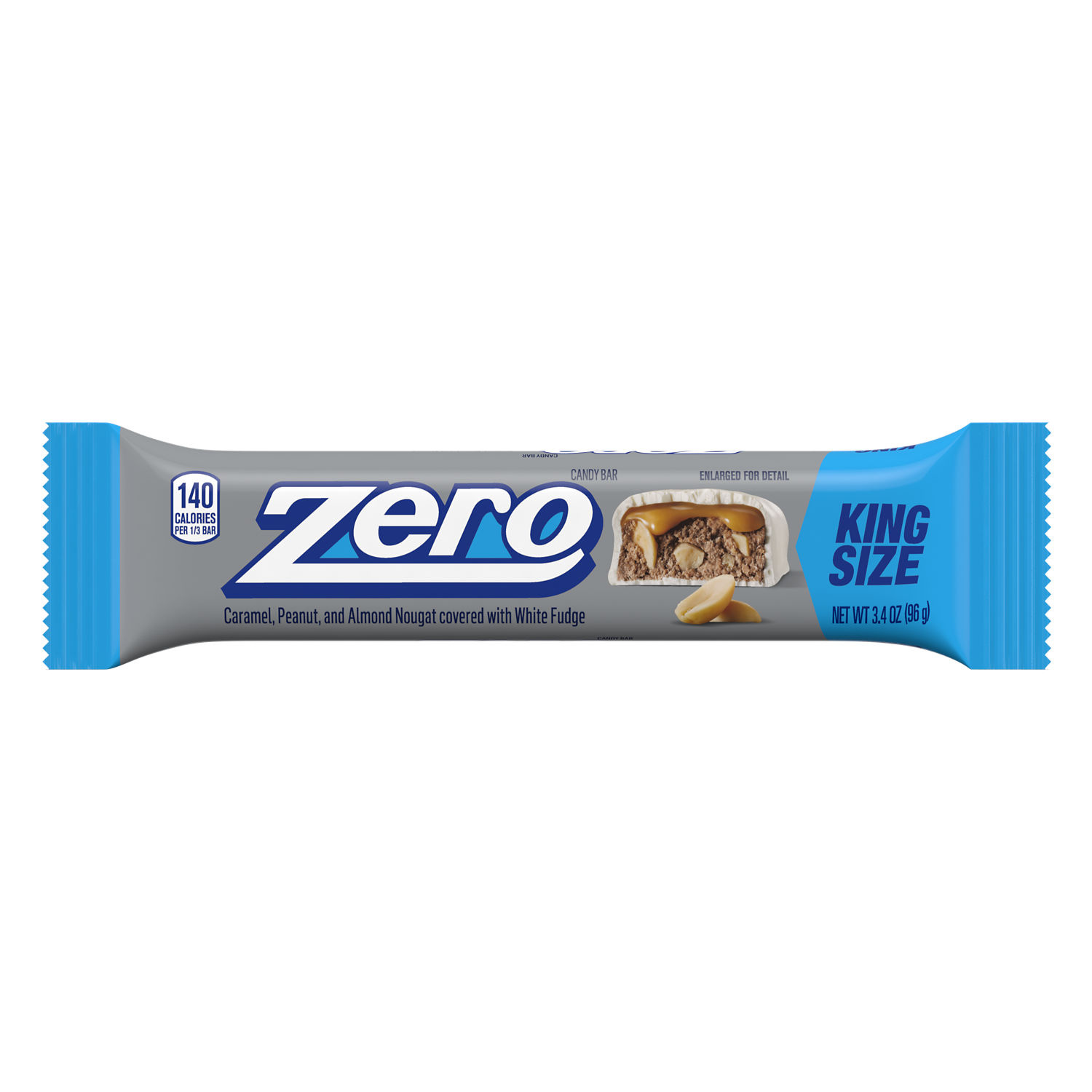 ZERO White Fudge, Caramel, Peanut, Almond Nougat King Size, Candy
