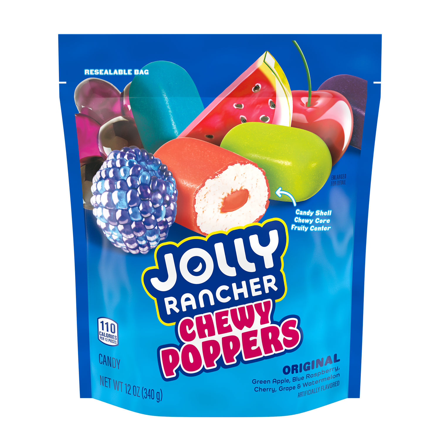 JOLLY RANCHER Chewy Poppers Original Fruit Flavored Candy Bag, 12