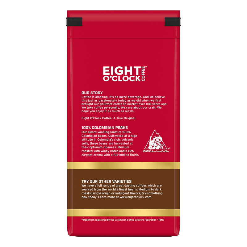 Eight O'Clock Coffee Ground Medium Roast 100% Colombian Peaks