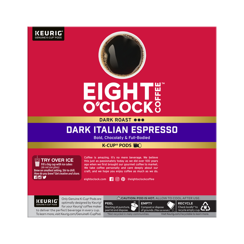 Eight O'Clock Coffee Dark Italian Roast, Keurig Single Serve K-Cup