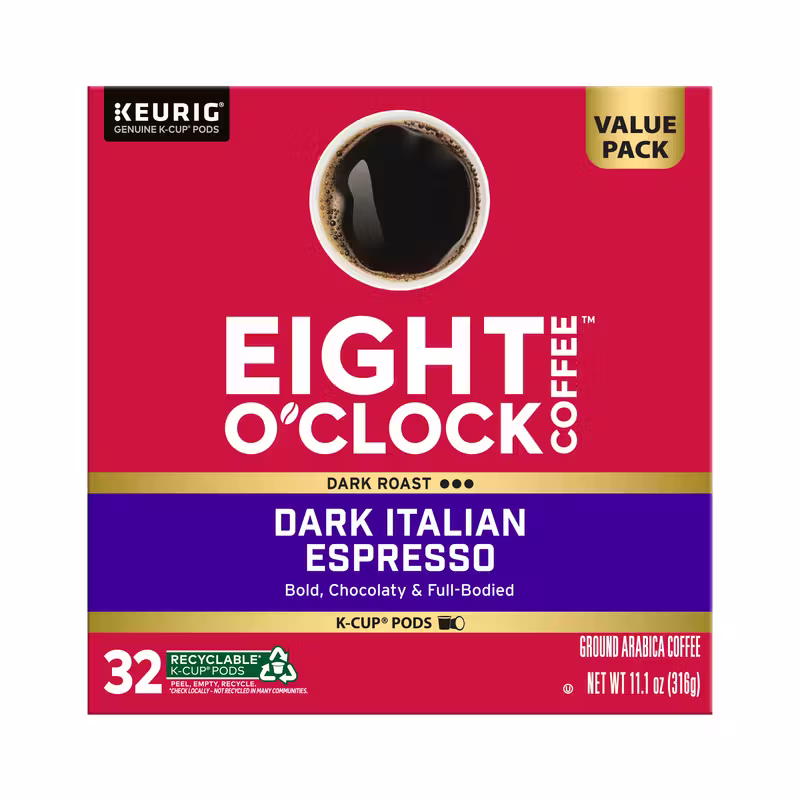 Eight O'Clock Coffee Dark Italian Roast, Keurig Single Serve K-Cup Pods,  Dark Roast, 32 Count | Giant Eagle | Because It Matters | Grocery Store &  Pharmacy