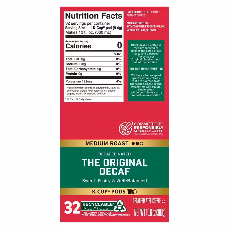 Eight O'Clock Coffee The Original Decaf Keurig Single-Serve K-Cup