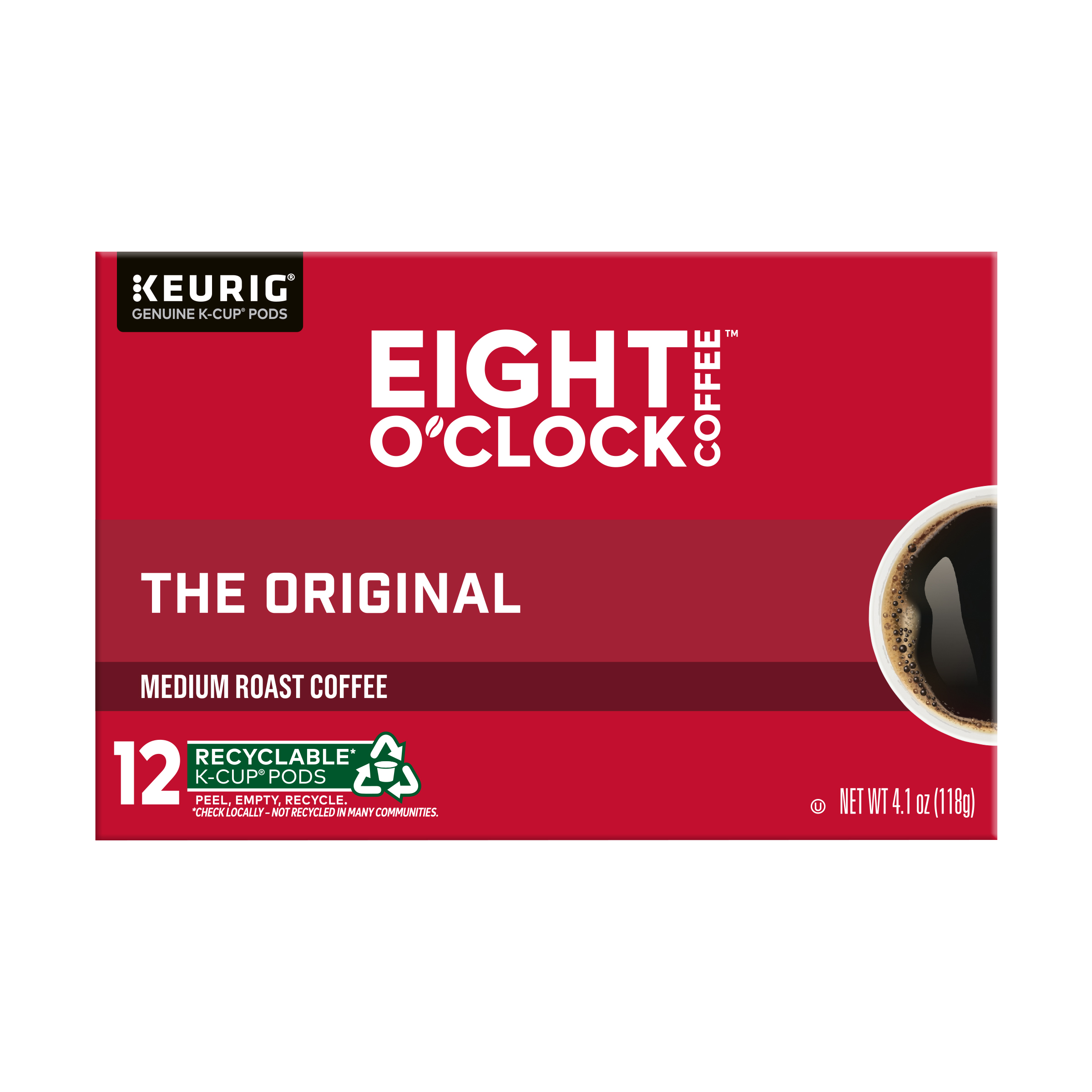 Eight O'Clock K-Cup Pods Medium Roast Coffee, The Original, 12 ct
