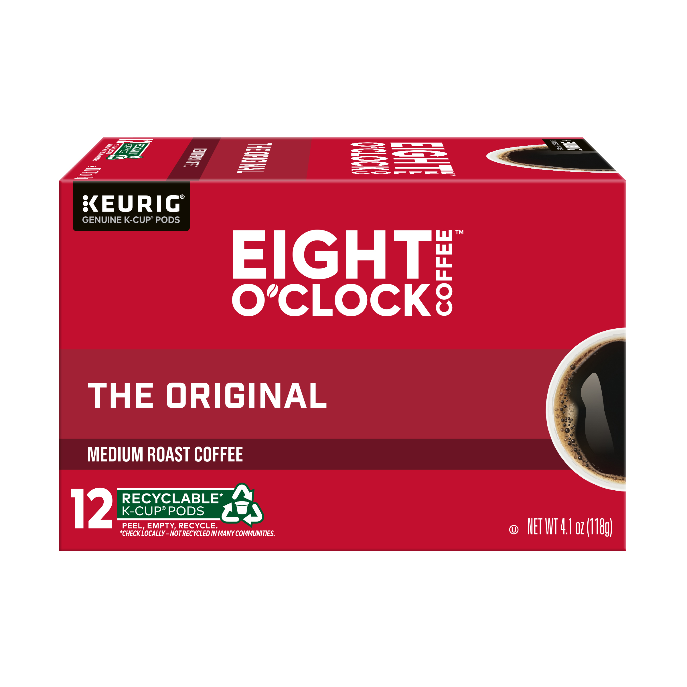 Eight O'Clock K-Cup Pods Medium Roast Coffee, The Original, 12 ct