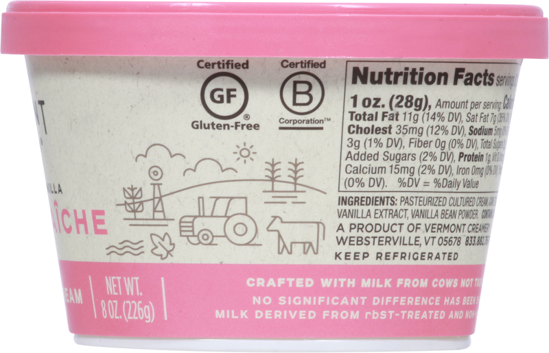 Vermont Creamery Creme Fraiche, Madagascar Vanilla, French-Style
