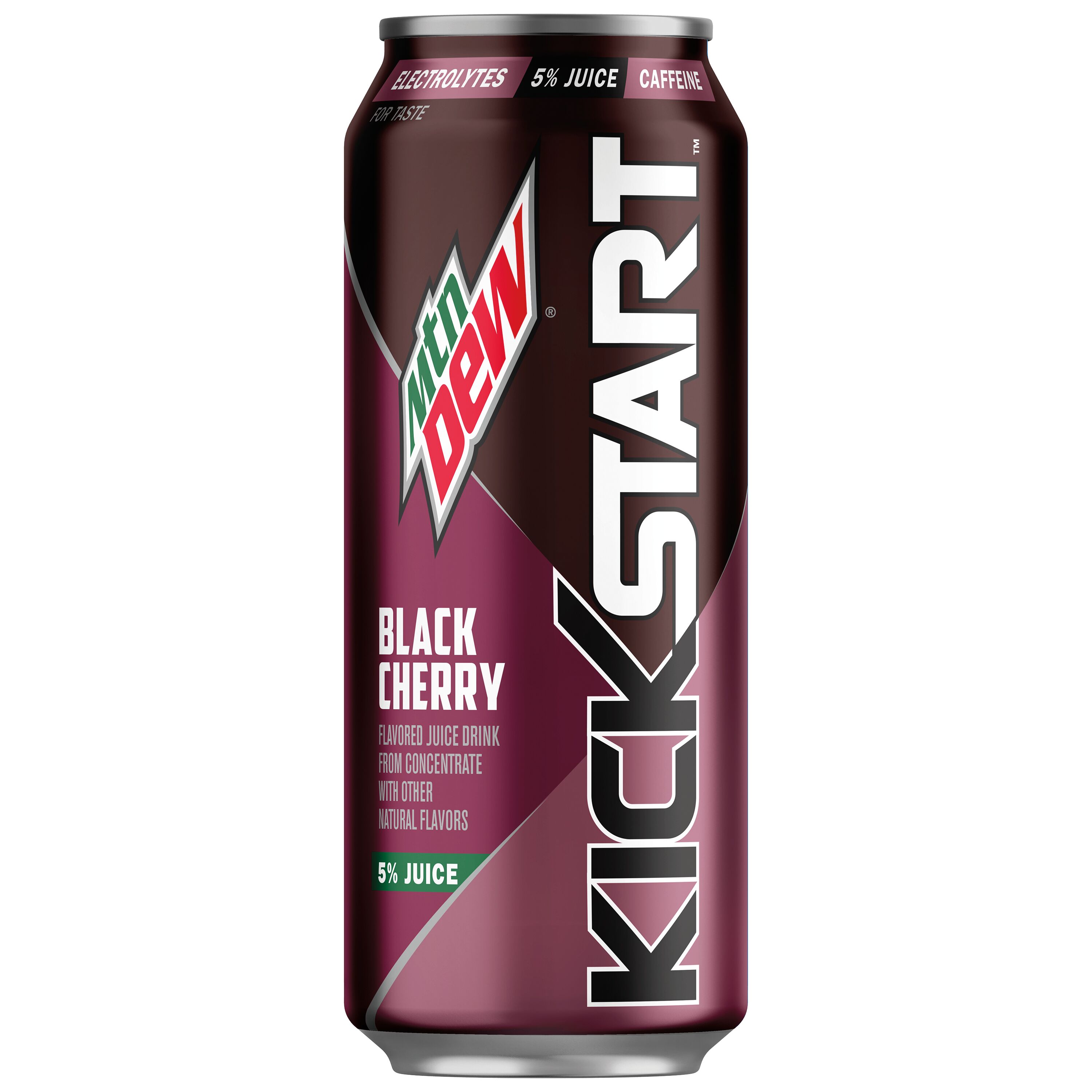 Mtn Dew Kickstart Sparkling Juice Beverage Energizing Black Cherry