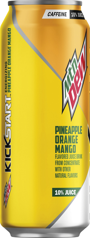 Mtn Dew Kickstart Juice Drink Pineapple Orange Mango Flavored 16