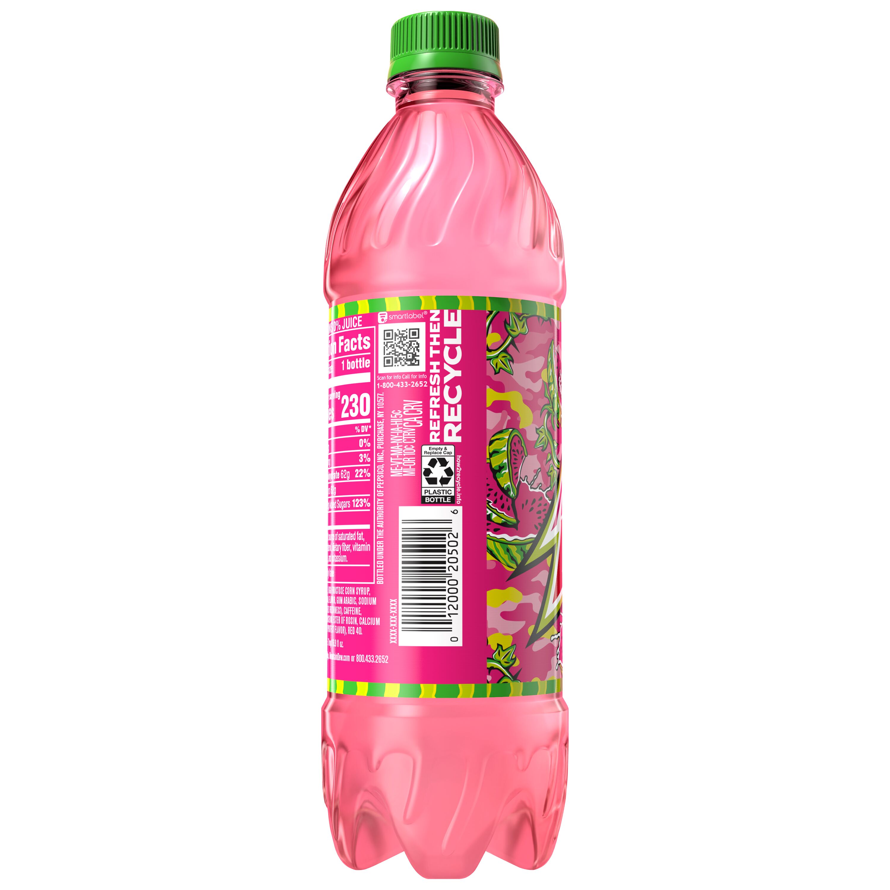 Mtn Dew Major Melon Dew Charged With Watermelon Flavor 16.9