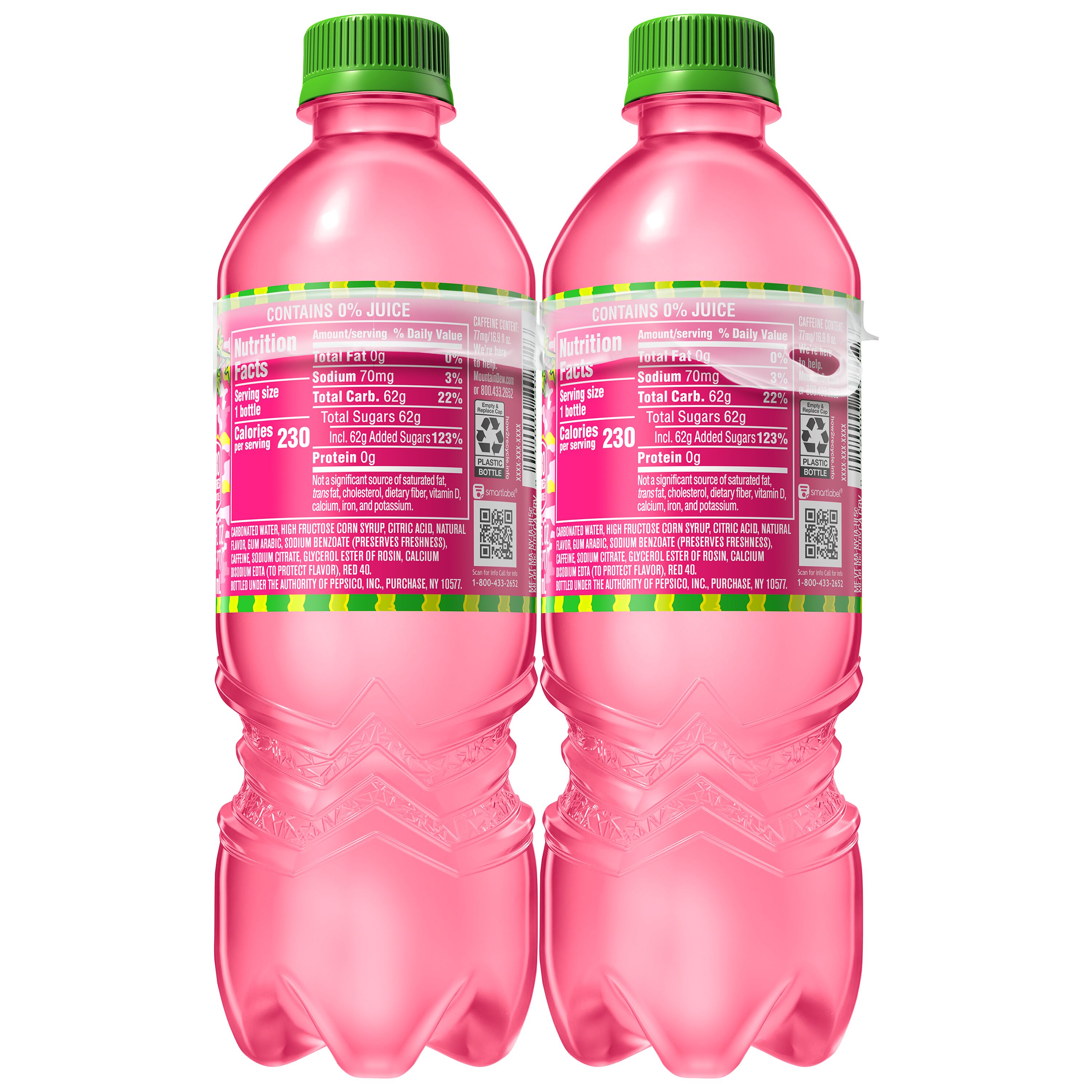 Mtn Dew Major Melon Dew Charged With Watermelon Flavor 16.9