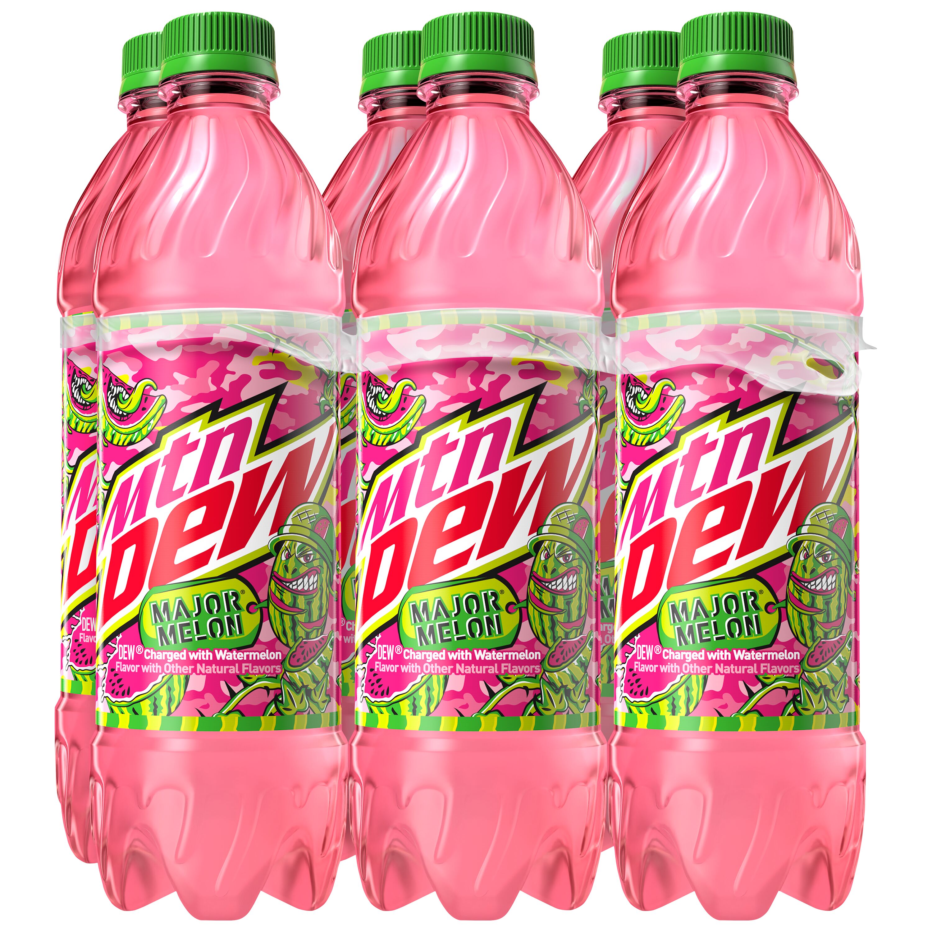 Mtn Dew Major Melon Dew Charged With Watermelon Flavor 16.9