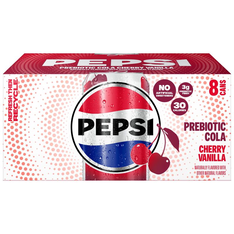 Pepsi Prebiotic Cola Cherry Vanilla, 12 Fl Oz X 8 Count | Giant