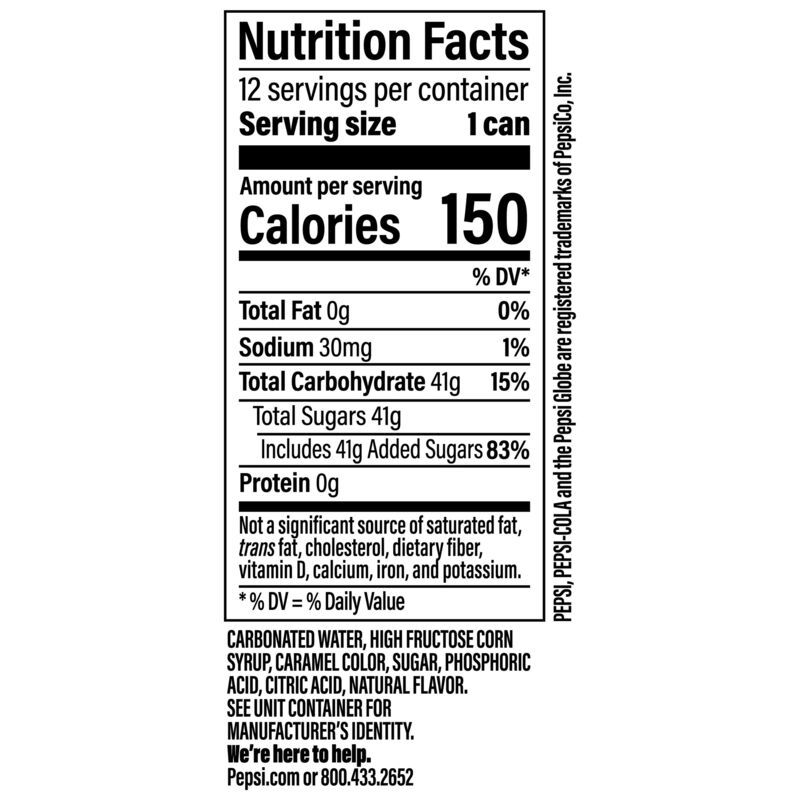 Pepsi Caffeine Free Soda Cola 12 Fl Oz 12 Count | Giant Eagle