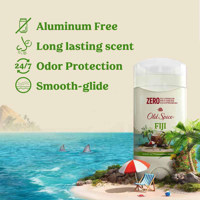 Old Spice Men's Deodorant Aluminum-Free Fiji with Palm Tree, 3oz