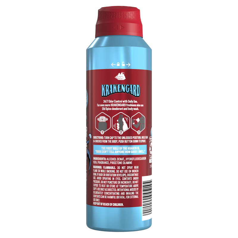 Old Spice Body Spray Deodorant, 24/7 Freshness, Krakengard, 5.1oz