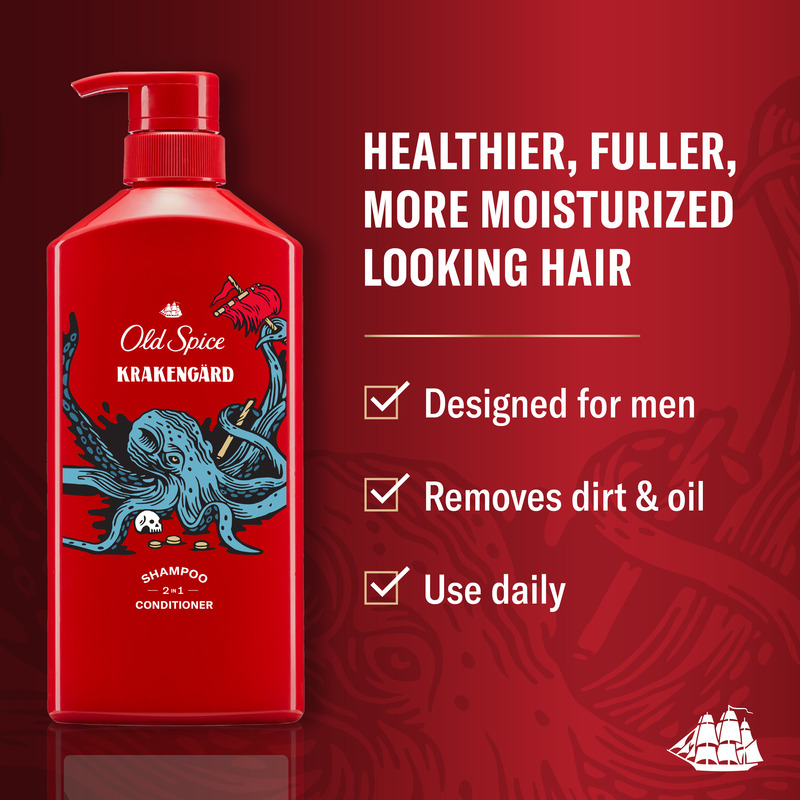 Old Spice Krakengard 2in1 Shampoo & Conditioner for Men, 21.9 fl