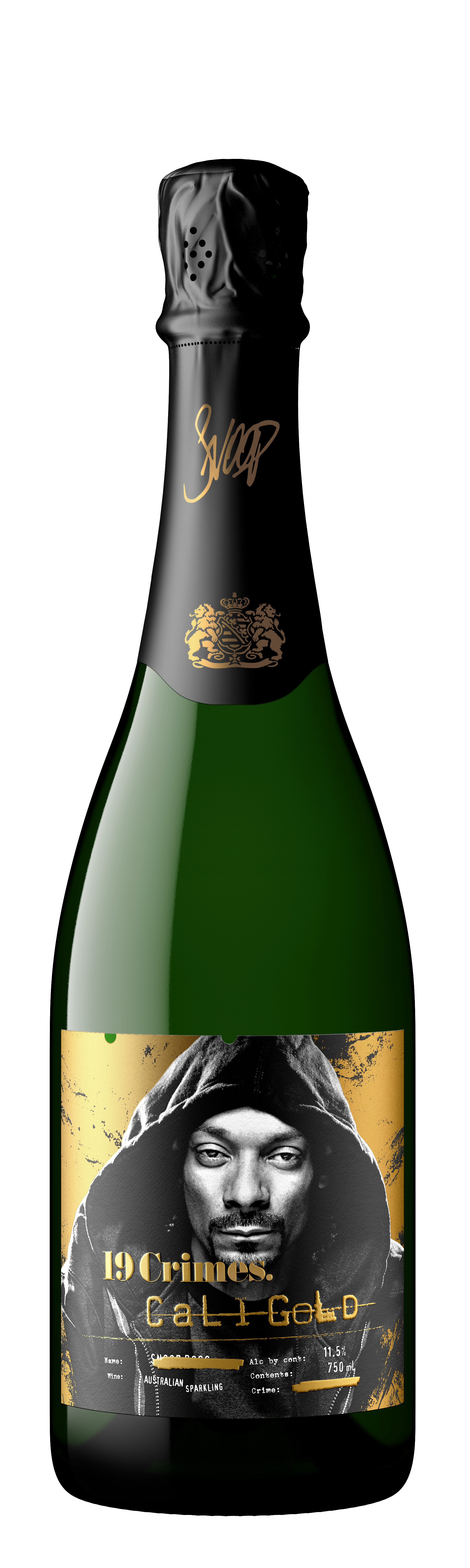 19 Crimes Snoop Dogg Cali Gold Sparkling White Wine, 750 ml Glass