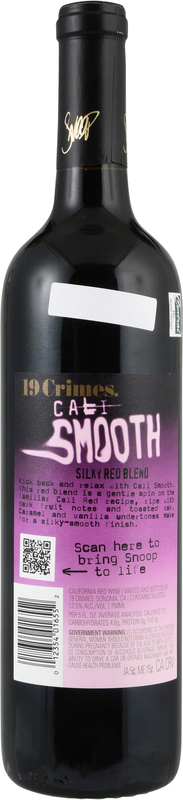 19 Crimes Snoop Dogg Cali Smooth Red Wine Blend, 750 ml Glass Wine