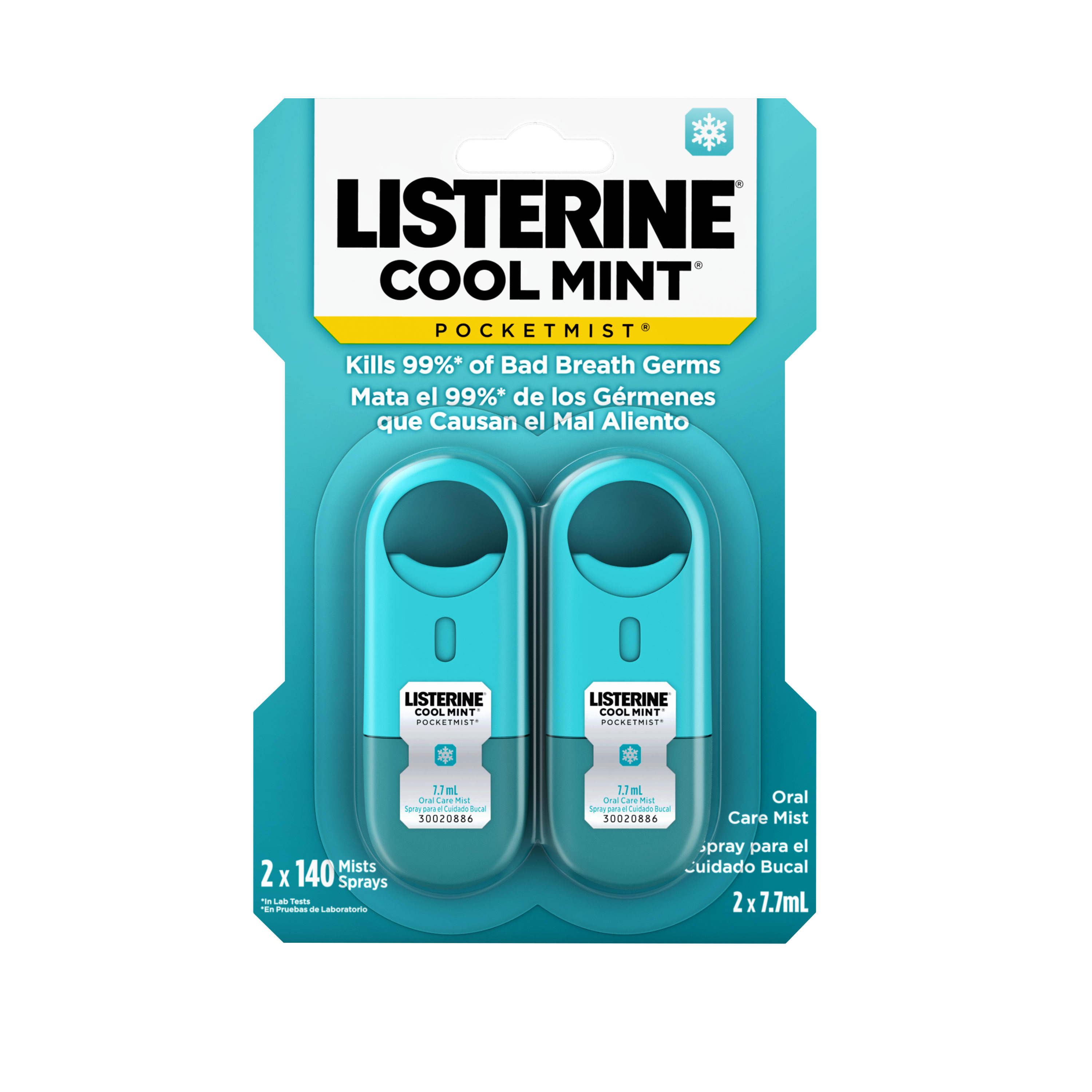 Listerine Cool Mint Pocketmist Breath Spray for Bad Breath, 2 x