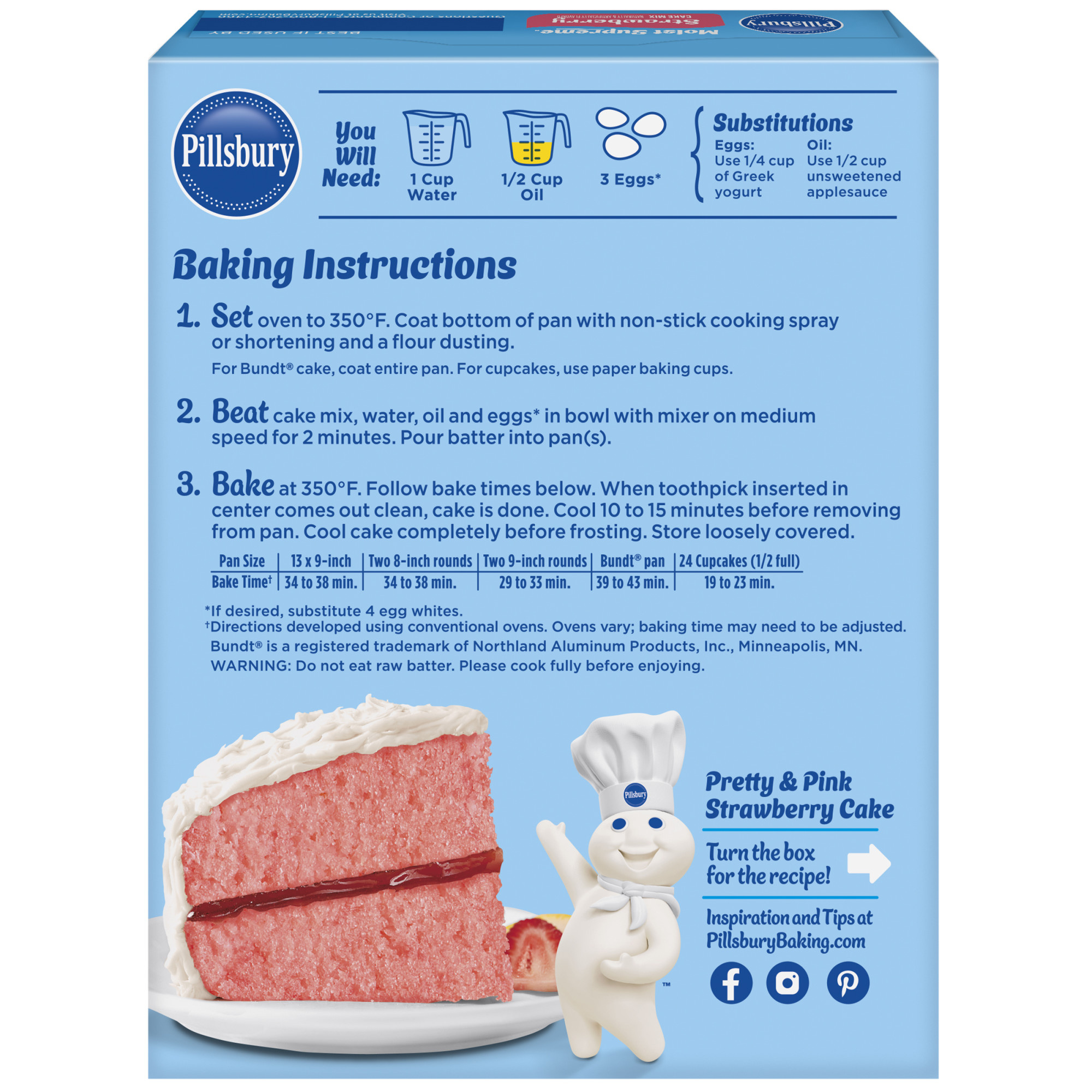 Pillsbury Moist Supreme Strawberry Cake Mix, 15.25 oz Box | Giant