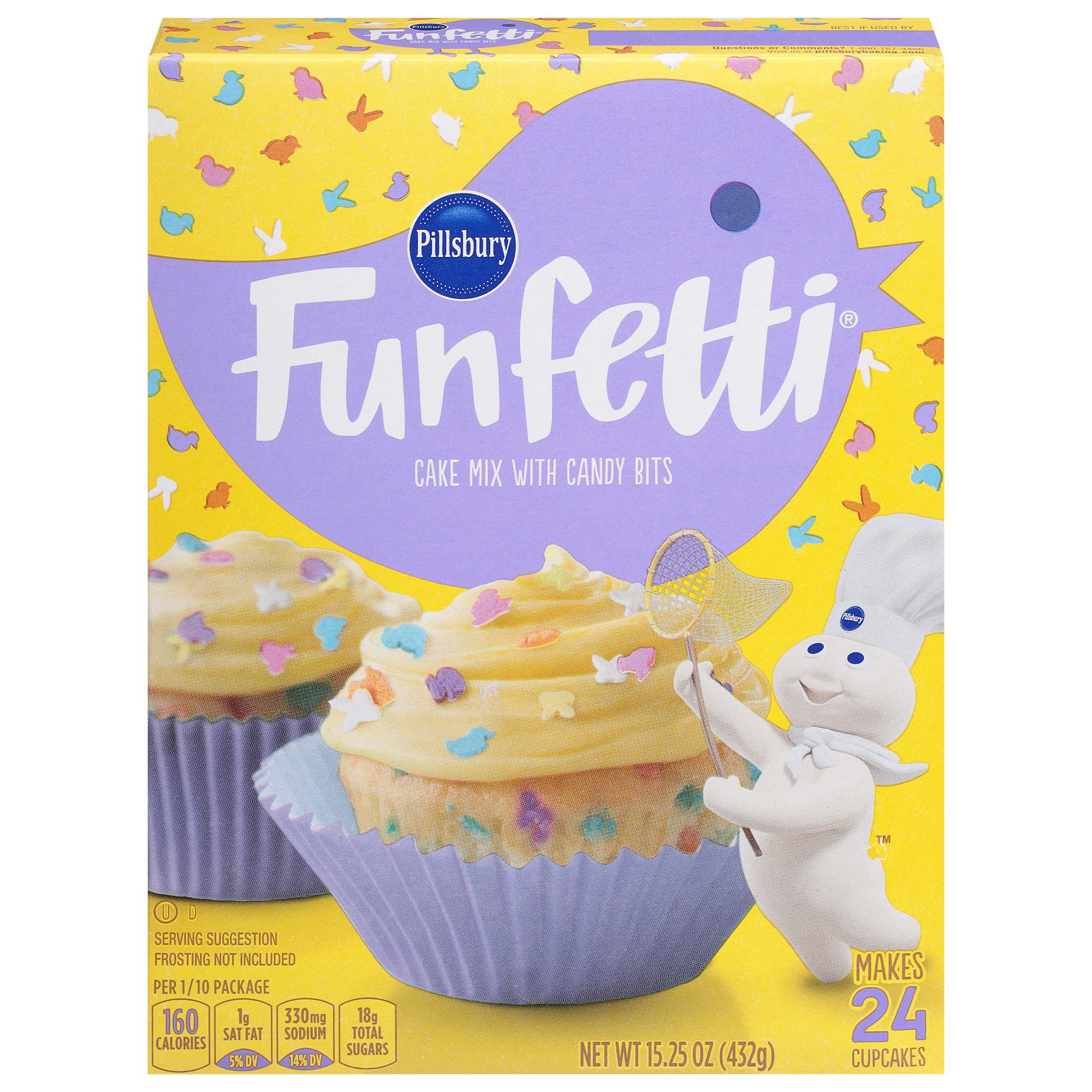 Pillsbury Funfetti Spring Cake Mix with Candy Bits, 15.25 Oz Box