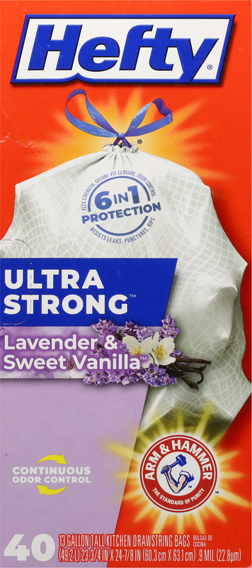 Hefty Ultra Strong 13 Gallon Trash Bags, Tall Kitchen Trash Bags