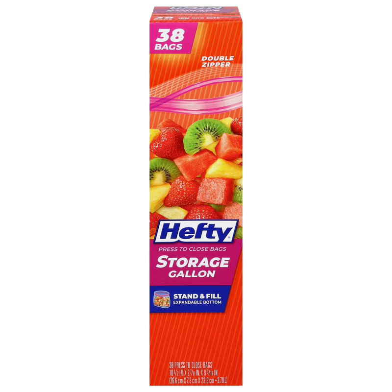 Hefty Double Zipper Storage Gallon Press to Close Bags | Giant