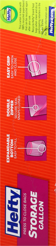 Hefty Double Zipper Storage Gallon Press to Close Bags | Giant