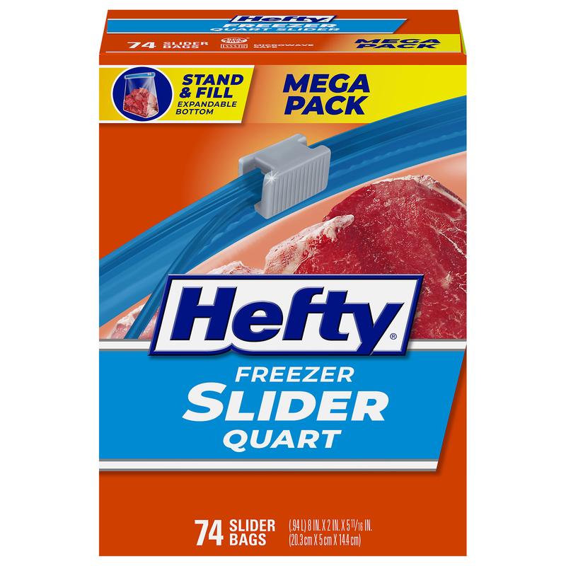 Hefty Freezer Quart Slider Bags Mega Pack