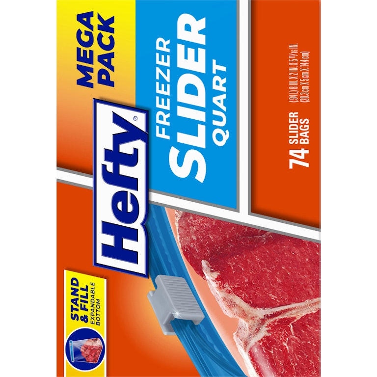 Hefty Freezer Quart Slider Bags Mega Pack