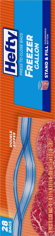 Hefty Double Zipper Freezer Gallon Press to Close Bags | Giant