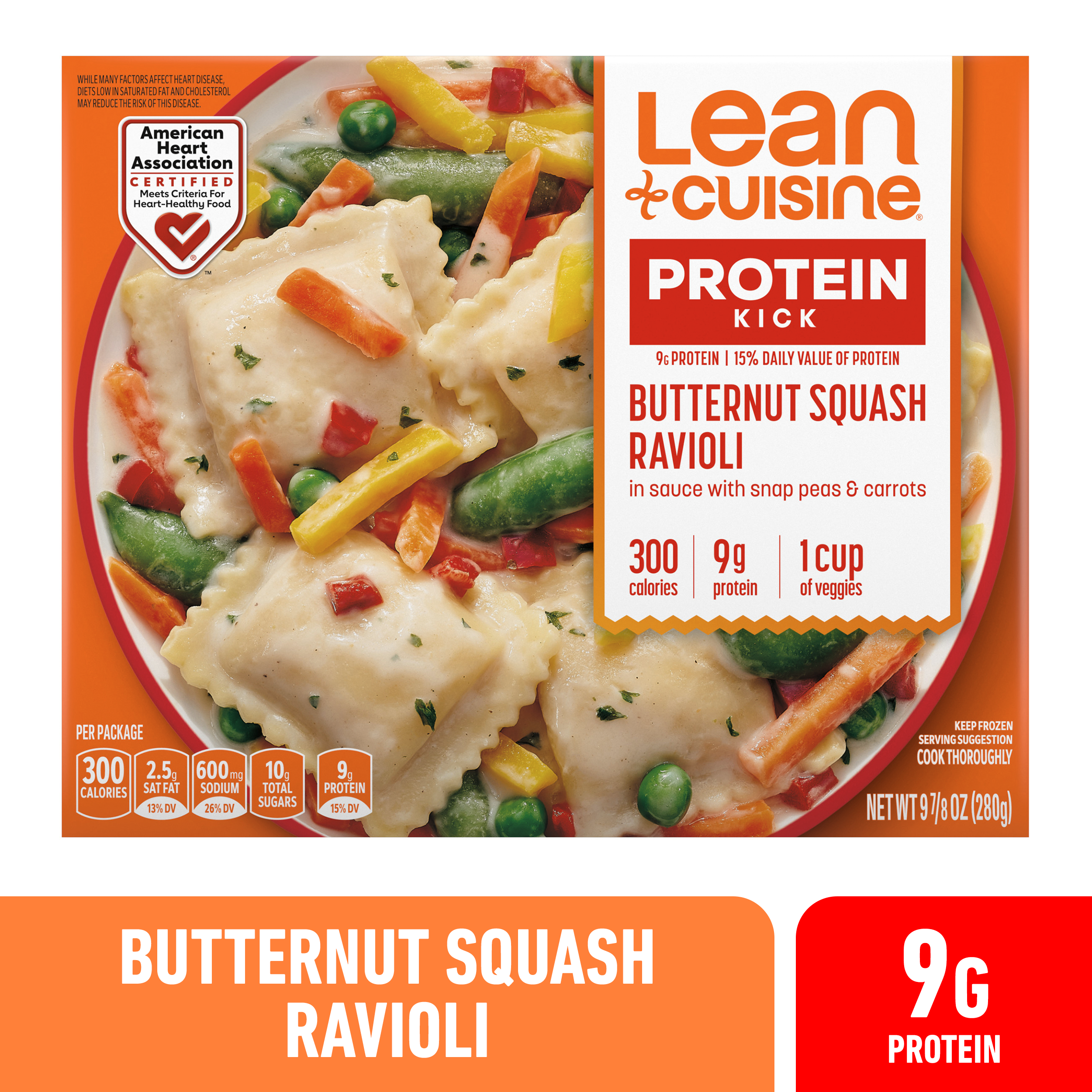 Lean Cuisine Frozen Meal Butternut Squash Ravioli, Protein Kick