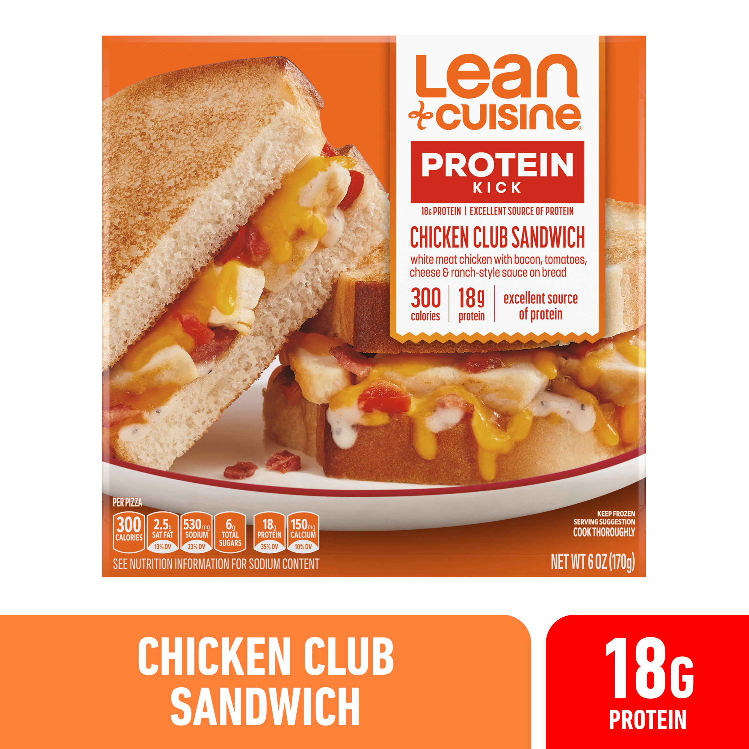 Lean Cuisine Frozen Meal Chicken Club Sandwich, Protein Kick