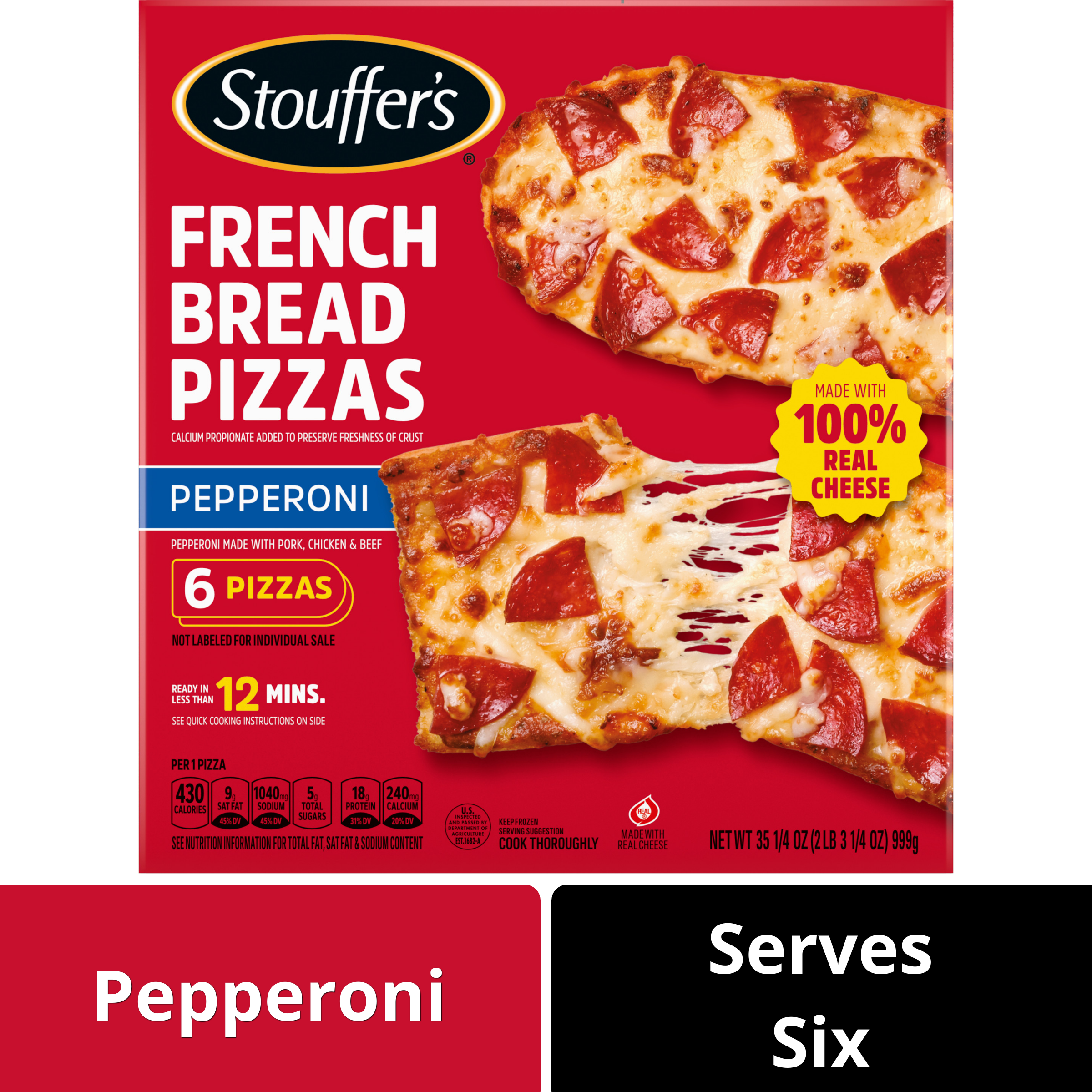 Stouffer's French Bread Pepperoni Frozen Pizza, 6 Count | Giant