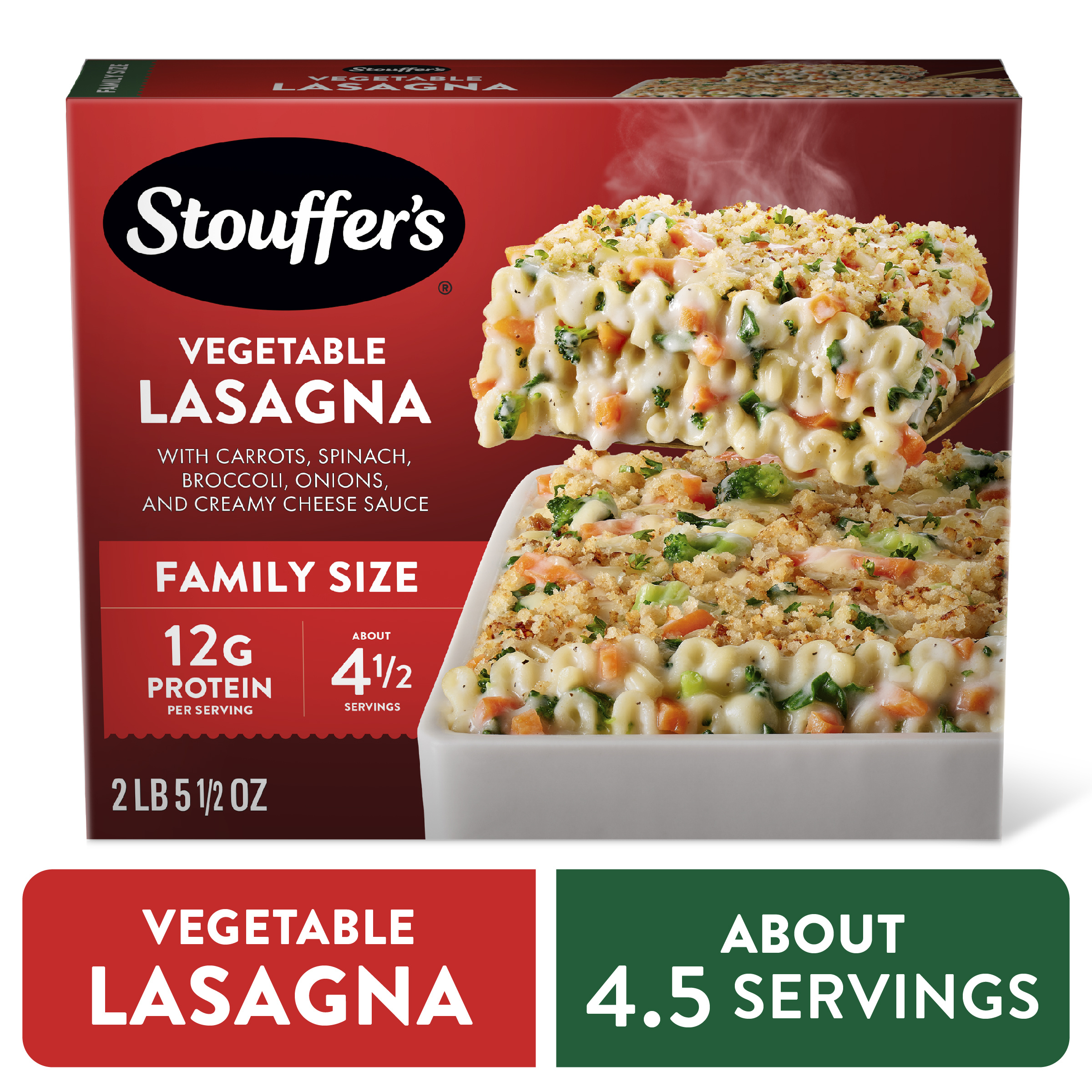 Stouffer's Vegetable Lasagna, Family Size Lasagna, Easy Frozen