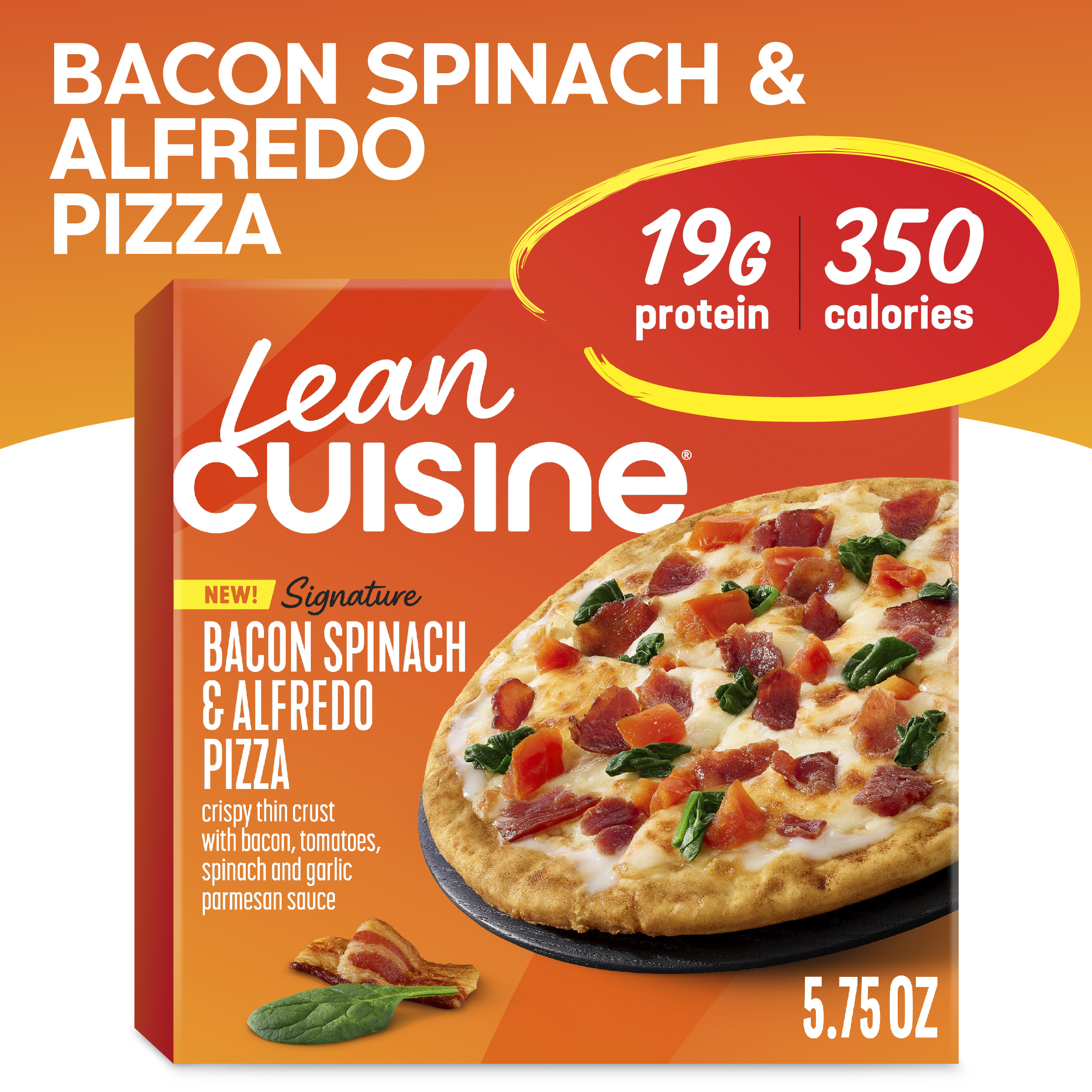Lean Cuisine Signature Bacon Spinach Alfredo Pizza, Personal Pizza