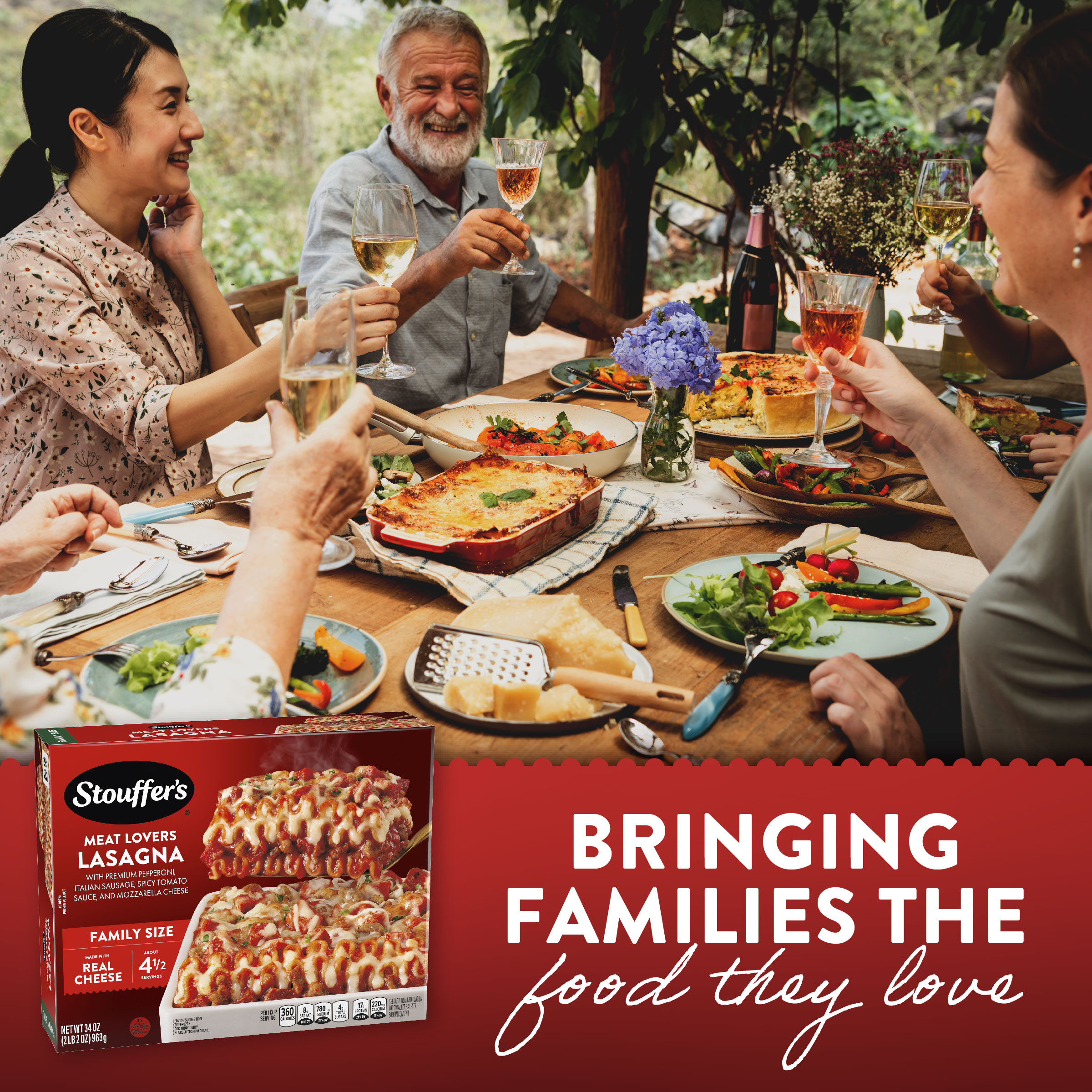 Stouffer's Meat Lovers Lasagna, Family Size, Oven Ready Lasagna