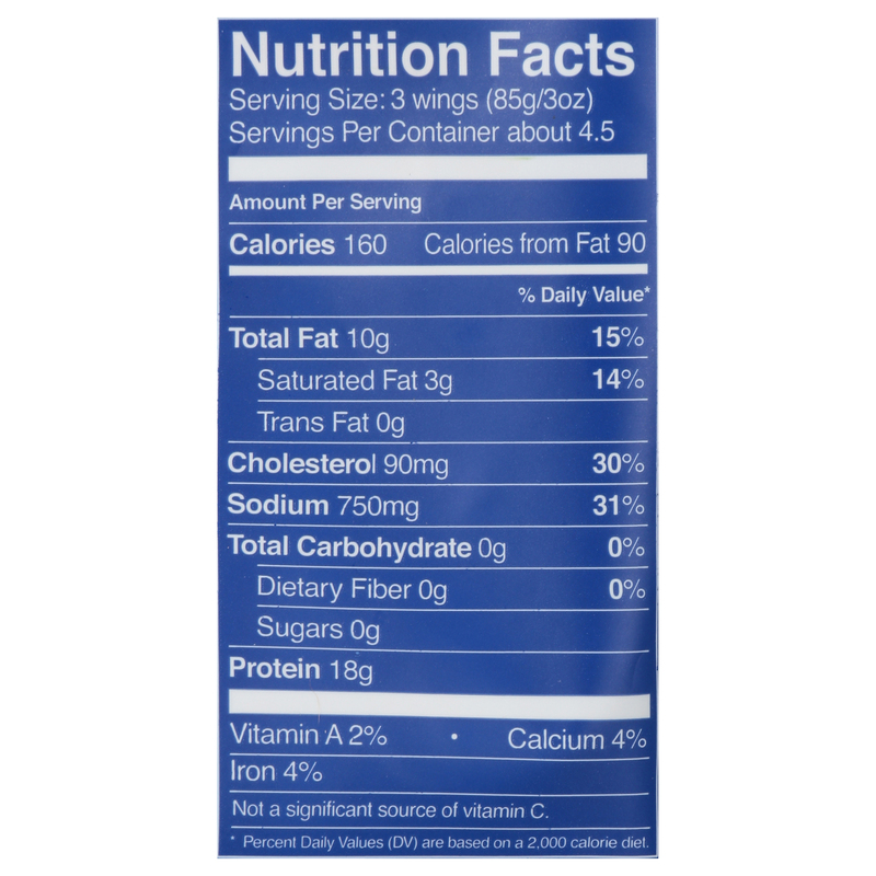 Springer Mountain Farms Chicken Wings, Gluten Free, Buffalo Style