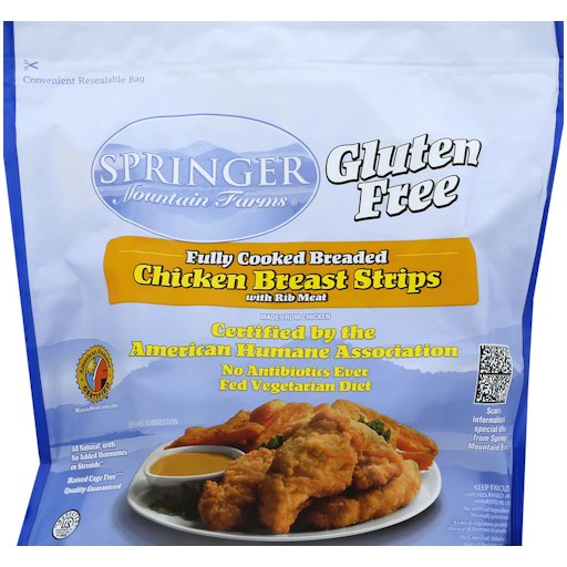 S Ringer Chicken Springer Mountain Farms Chicken Breast Strips, Fully Cooked Breaded ...