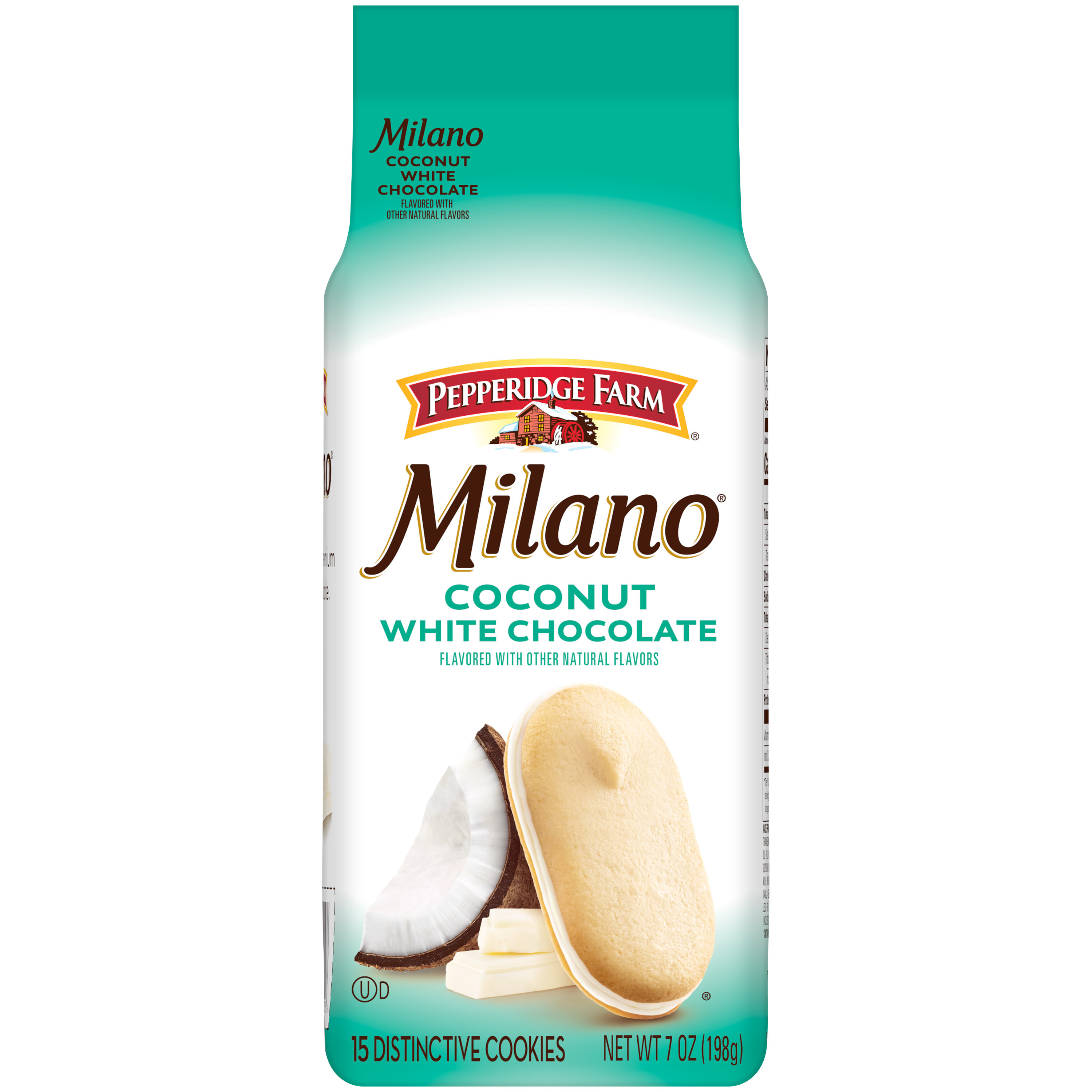 Pepperidge Farm Milano White Chocolate Coconut Flavored Cookies, 7