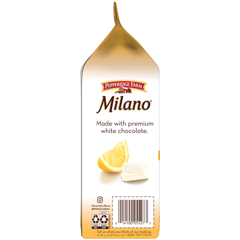 Pepperidge Farm Milano White Chocolate Lemon Flavored Cookies, 7