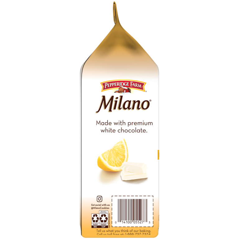 Pepperidge Farm Milano White Chocolate Lemon Flavored Cookies, 7 Pepperidge Farm Milano White Chocolate Lemon Flavored Cookies, 7