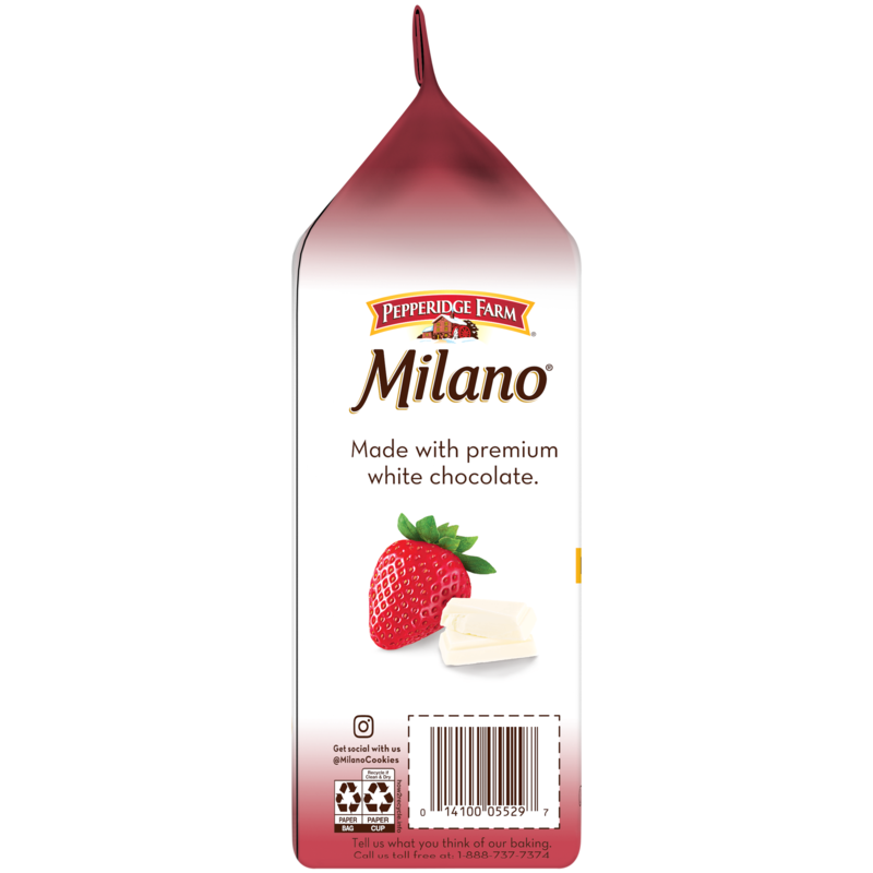 Pepperidge Farm Milano White Chocolate Strawberry Flavored Cookies
