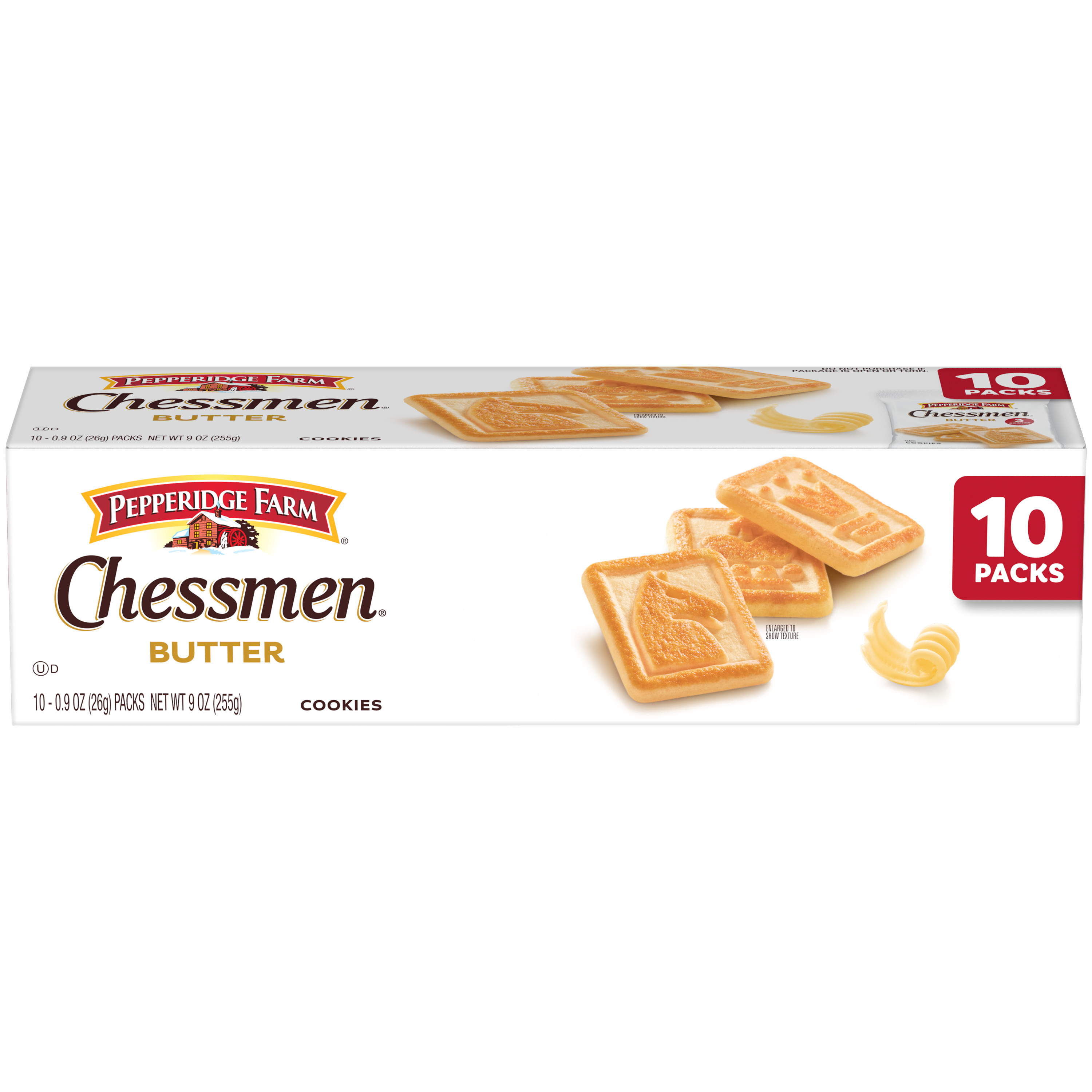 Pepperidge Farm Chessmen Butter Cookies, 0.9 Oz Snack Pack, 10 Pk