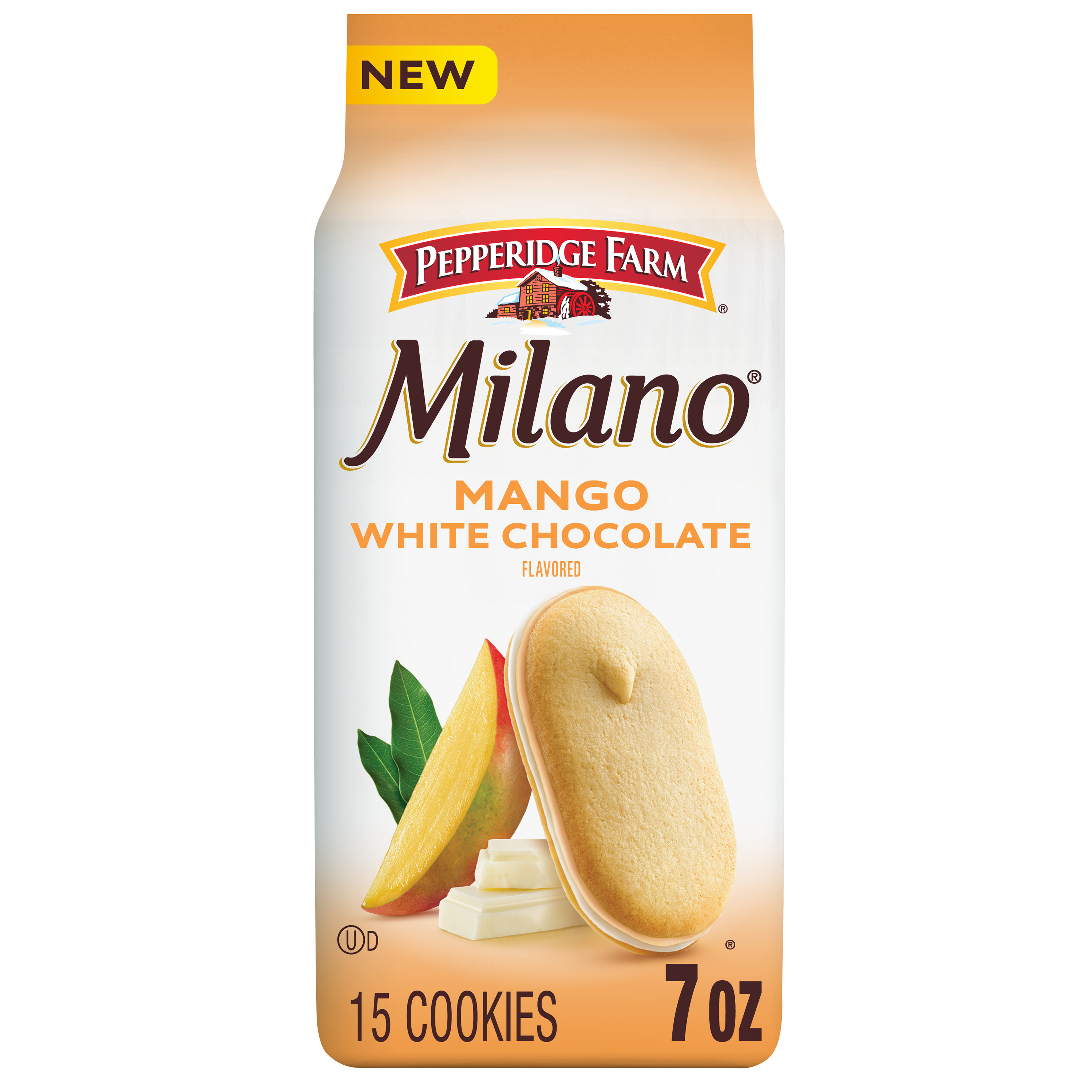 Pepperidge Farm Milano White Chocolate Mango Flavored Cookies, 7